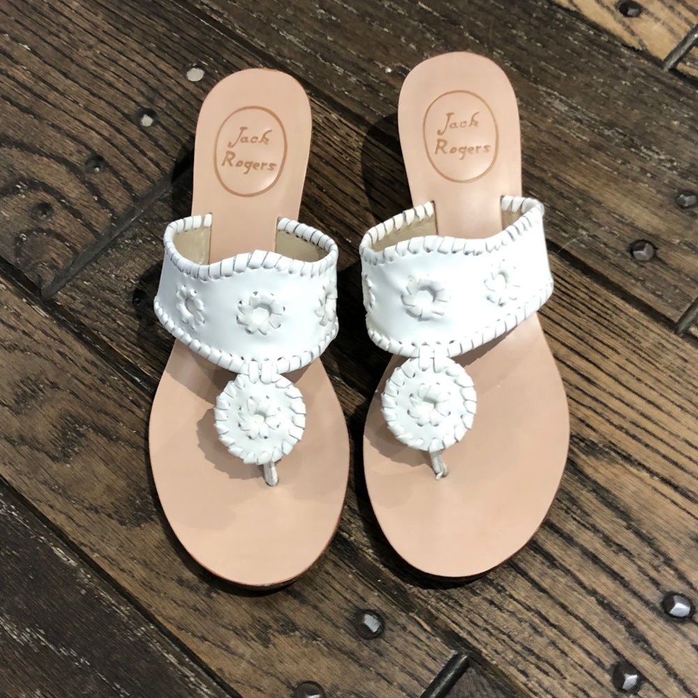 Jack Rogers Size 7 White Wedge Sandal